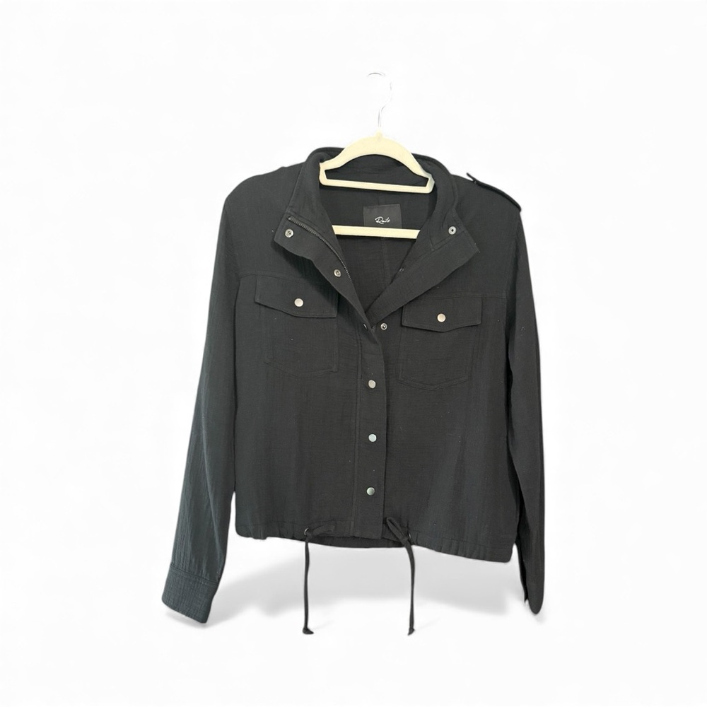 Rails Black Utility Jacket with Drawstring Hem